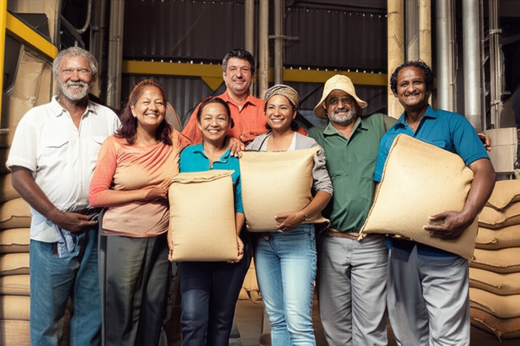 滿意的客戶與農民